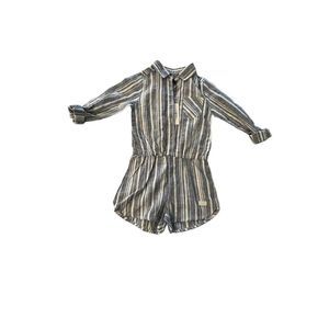 7 For All Mankind Long Sleeve Striped Romper Indigo (Little Girls) Sz 5 NWT